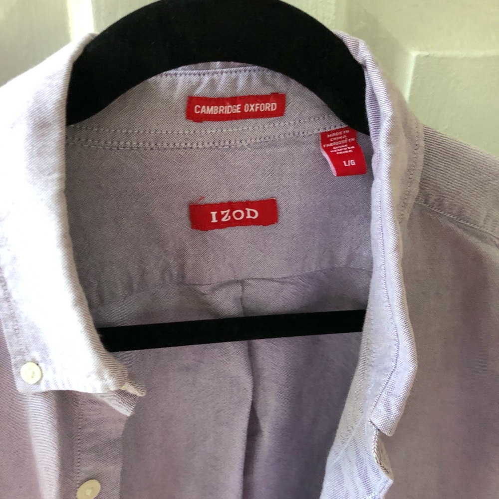 Izod men’s button down dress shirt Lavender Large - Picture 2 of 5